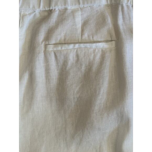 J. Jill LOVE LINEN White 100% Linen Side Zip Wide Leg Crop/Ankle Pant‎ Sz L Tall - Picture 6 of 14